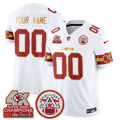 KC 4X Champs Gold Edition Vapor Custom Jersey - Stitched