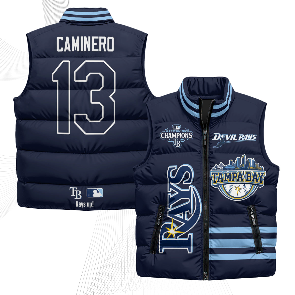 TB "Devil Rays" Puffer Vest - Printed