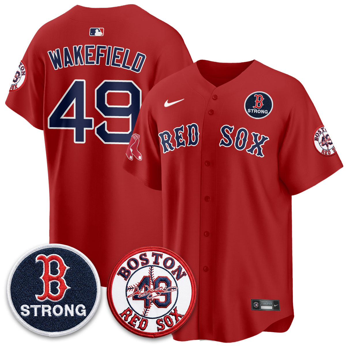 BOS Tim Wakefield Memorial Patch Vaper Premier Limited Jersey - All Stitched V2