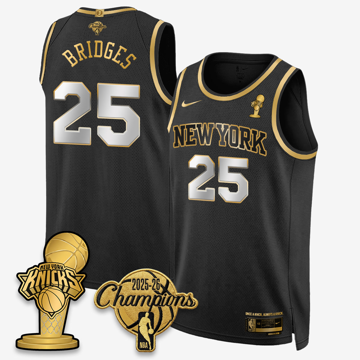 NYK 2026 NBA Champions Gold Edition Vapor Jersey - Stitched