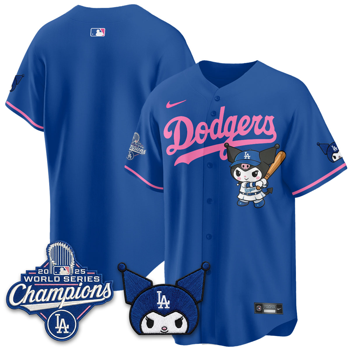 Los Angeles Dodgers Kuromi Edition Vapor Jersey - Stitched
