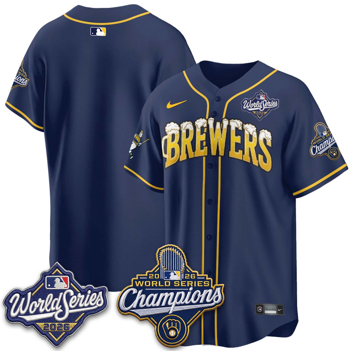 MIL "Pitcher & Pint" 2026 WS Champions Jersey - Stitched (#9) (2)