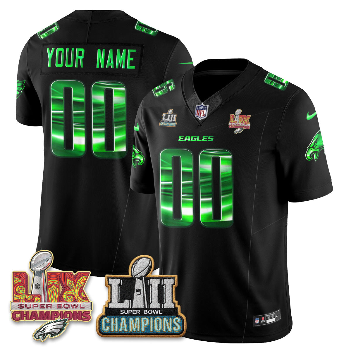 Philadelphia Eagles Fangear Edition Vapor Custom Jersey - Stitched