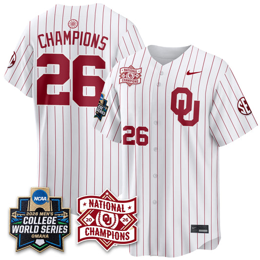 OU 2026 NCAA Baseball College World Series Champions Vapor Jersey - Stitched (2)
