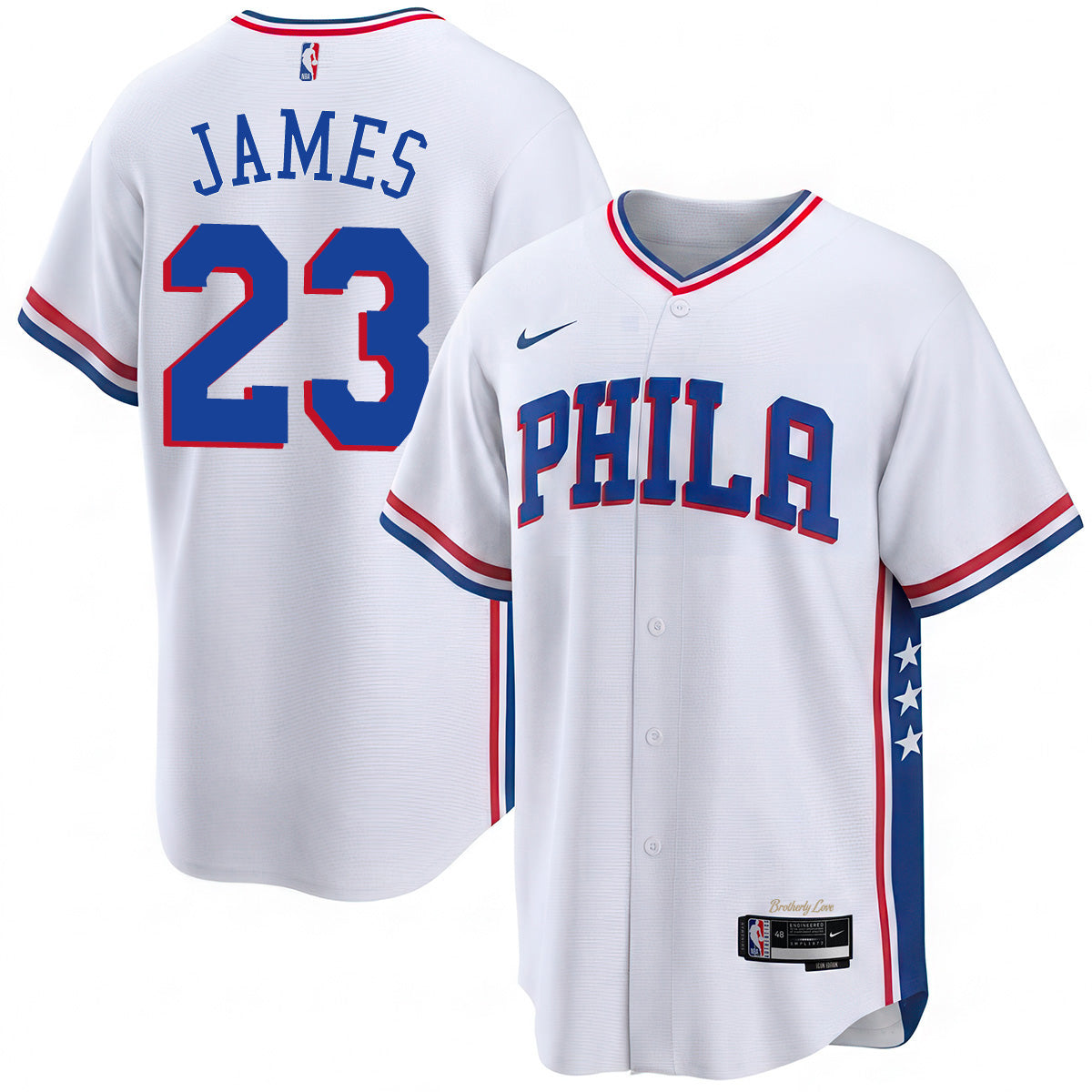 Philadelphia 76ers LeBron James #23 Vapor Baseball Jersey - Stitched