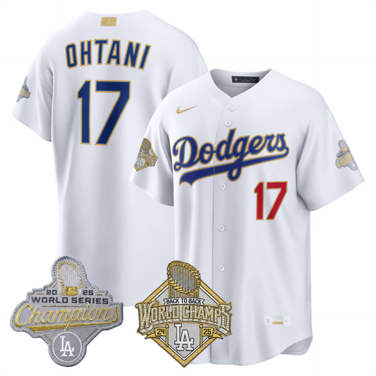LAD 2026 Gold Collection Stadium Jersey - Back to Back Champions Patch - Stitched