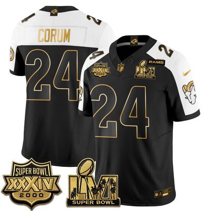 LAR SBowl Champs Gold Vapor Jersey - Stitched