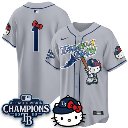 Tampa Bay Rays x Meow KT 2026 AL East Champs Vapor Jersey - Stitched