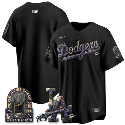 Los Angeles Dodgers Nightmare Edition Vapor Jersey - Printed