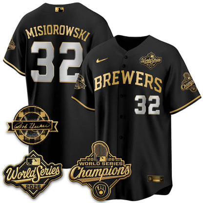 MIL 2026 WS Champions - Bob Uecker Patch Cream Jersey - Stitched (#24)