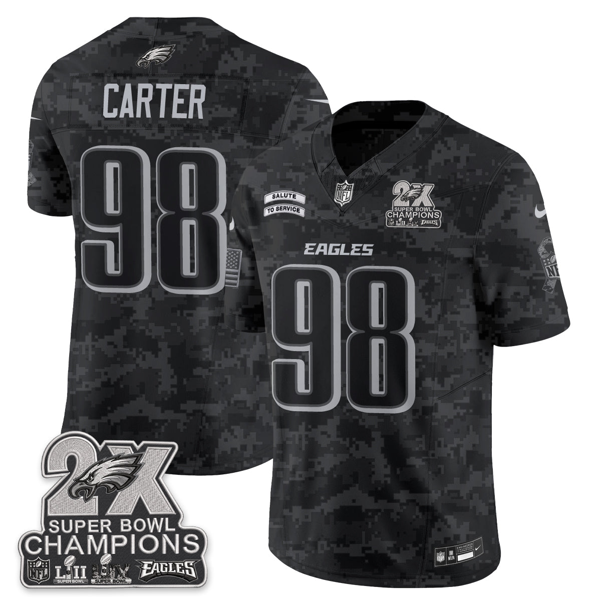 Philadelphia Eagles Salute to Service V2 Vapor Jersey - Stitched