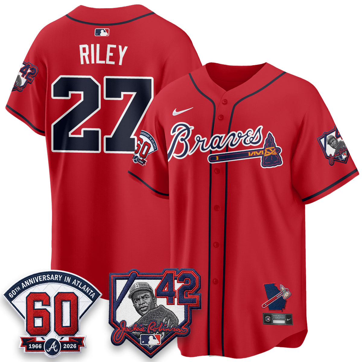ATL 2026 Jackie Robinson Day Vapor Limited Red Jersey - All Stitched