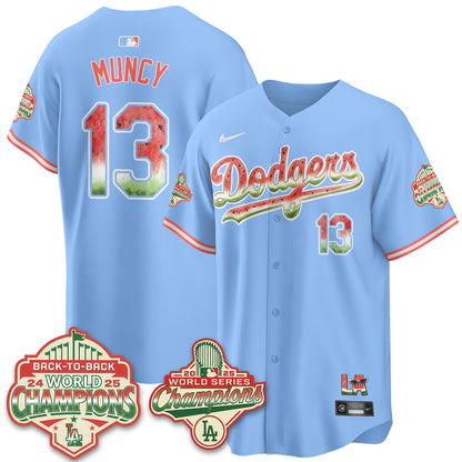 Los Angeles Dodgers National Watermelon Day Vapor Jersey - Stitched