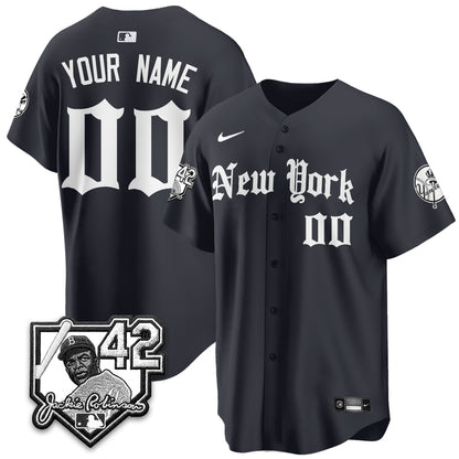 NYY 2026 Jackie Robinson Day Gothic Vapor Custom Limited Jersey - All Stitched