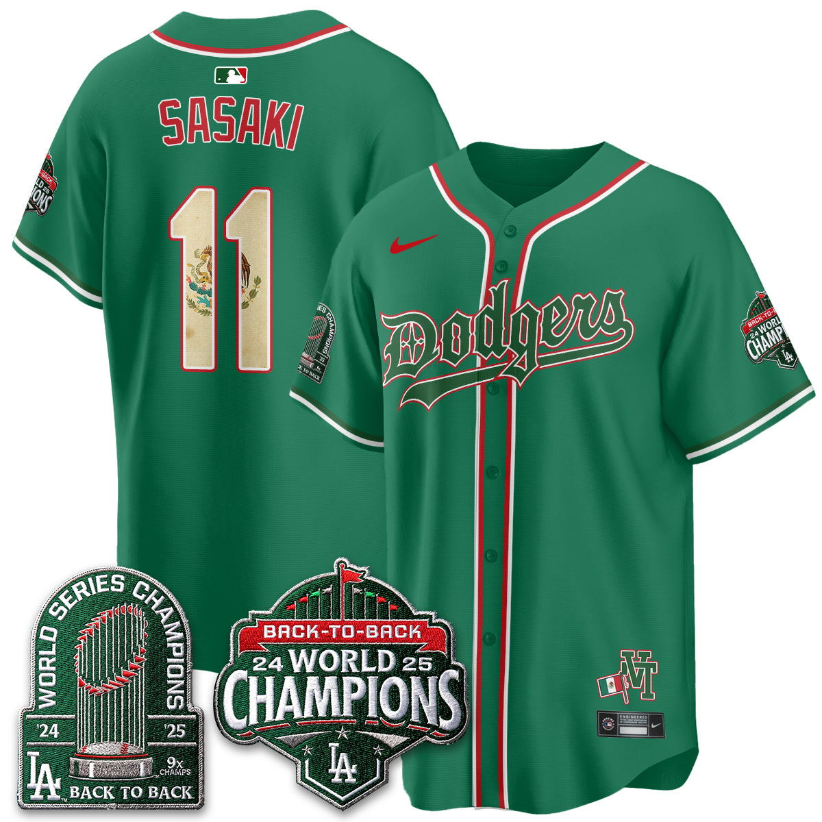 Los Angeles Dodgers x Mexico Style Vapor Jersey - Stitched
