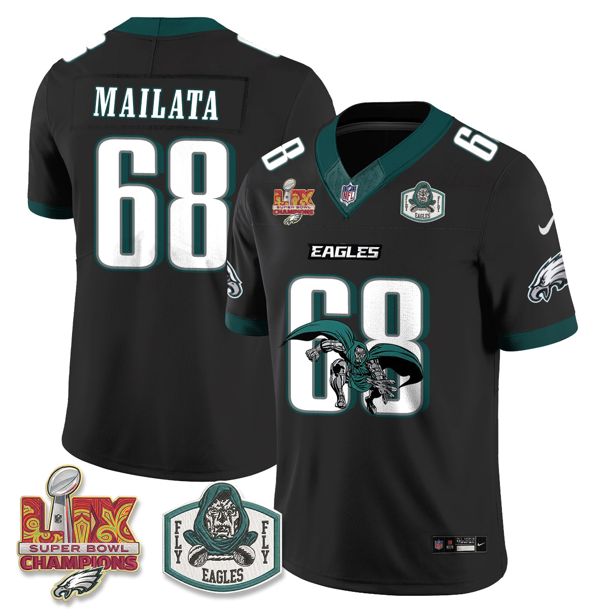 Philadelphia Eagles x Green Cape Villain Edition Vapor Jersey - Stitched