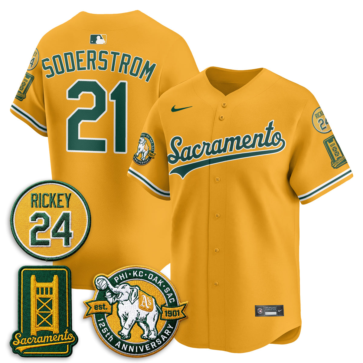 OAK 2026 Alternate Sacramento - Celebrating 125 Years -  Limited Vapor Green Jersey - All Stitched