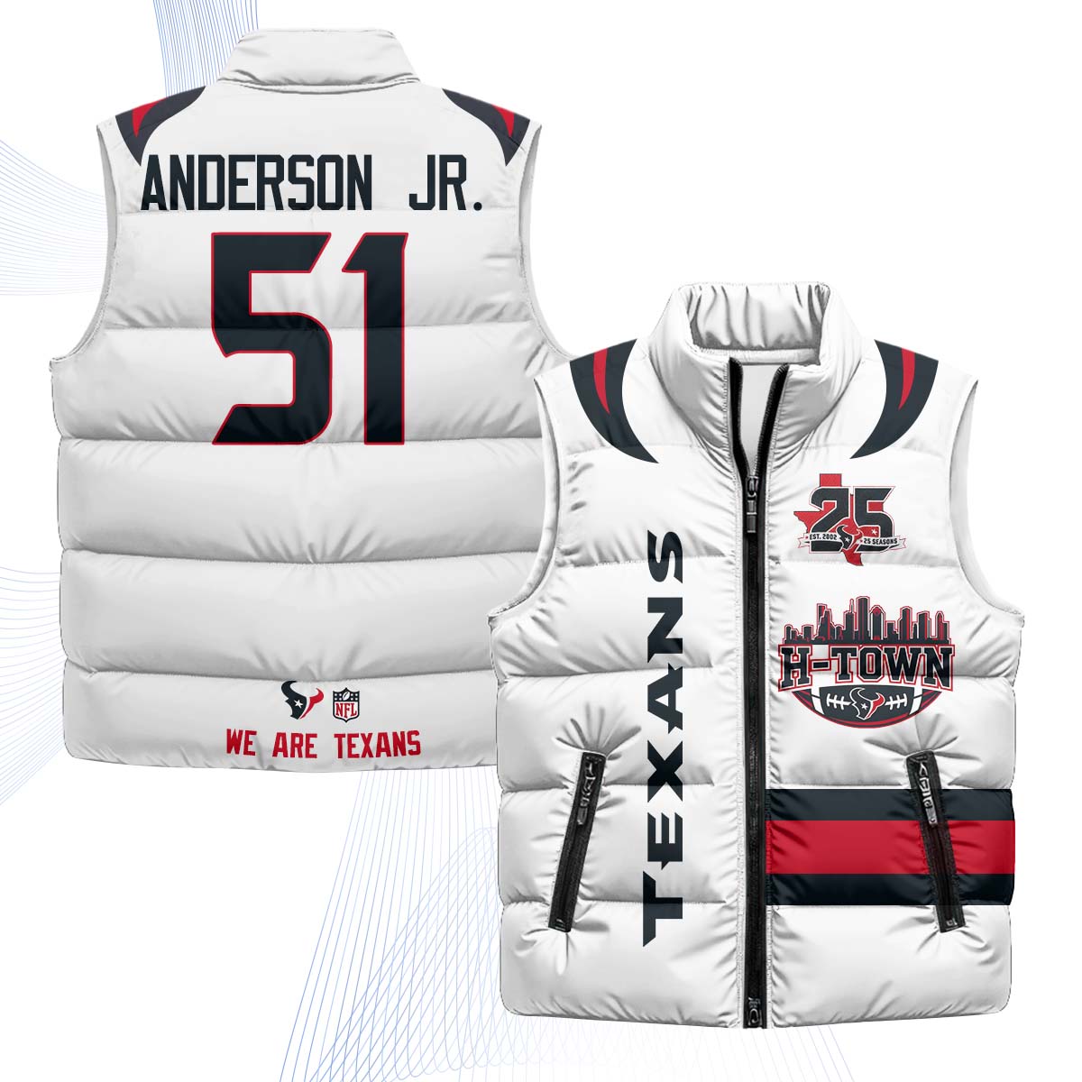 HOU "H-Town" Puffer Vest - Printed
