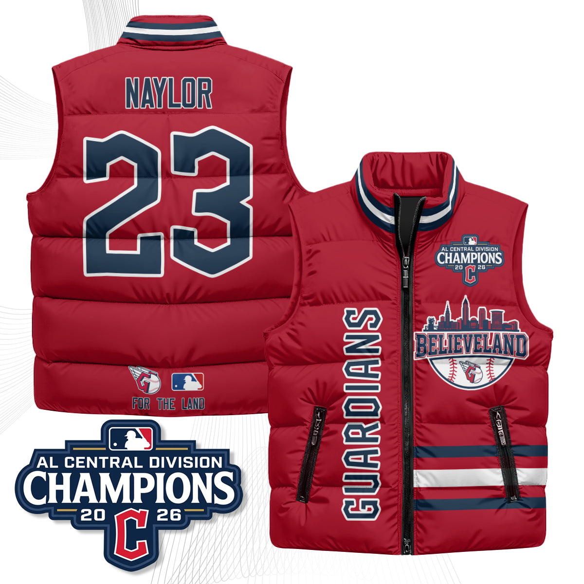 CLE Believeland Puffer Vest - Printed