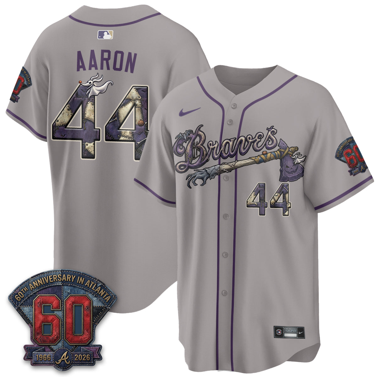 Atlanta Braves Nightmare Edition Vapor Jersey - Stitched