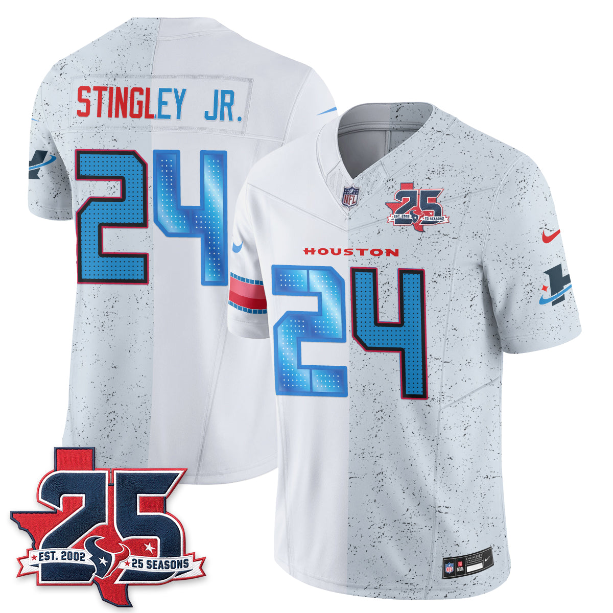 HOU Fan Gear Split Vapor Jersey - Stitched