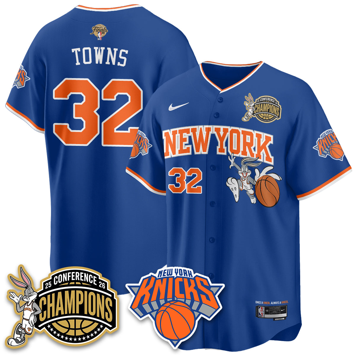 New York Knicks 2026 NBA Finals x Bunny Vapor Jersey V2- Stitched