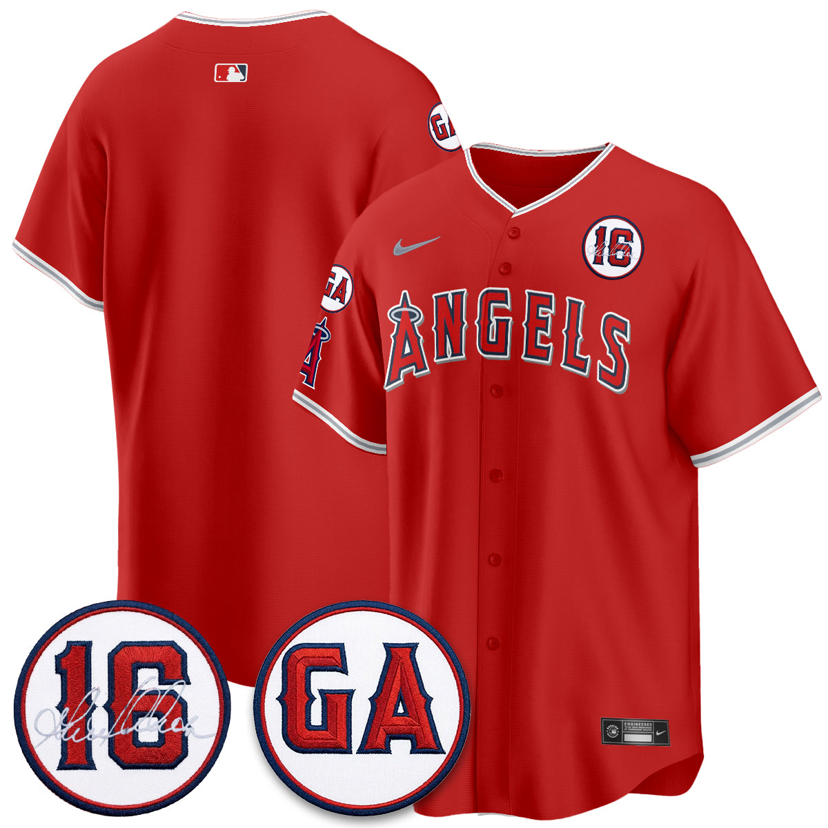 LAA Garret Anderson Tribute Patch Vapor Jersey - All Stitched V1