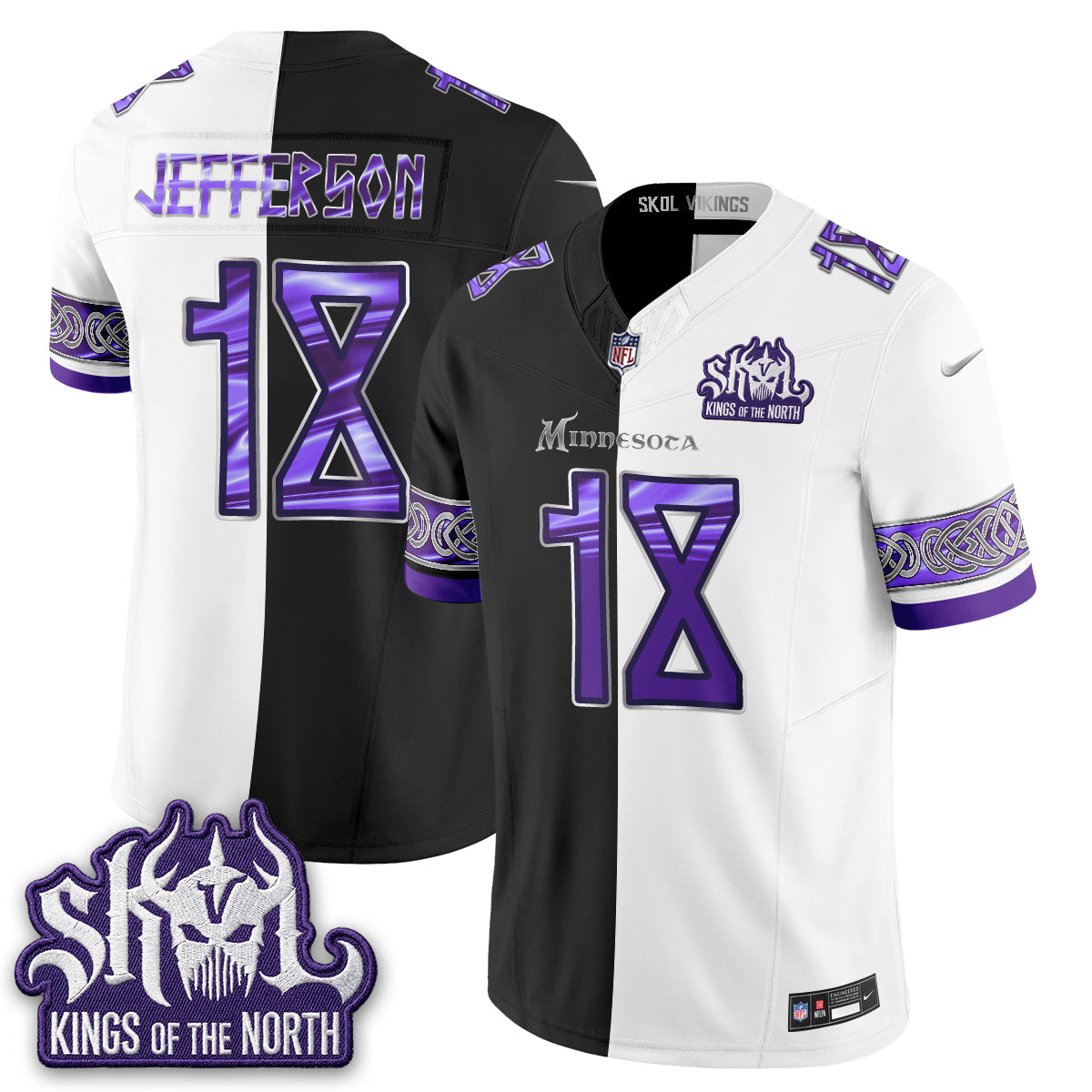 Minnesota Vikings Warrior Split Edition Vapor Jersey - Stitched