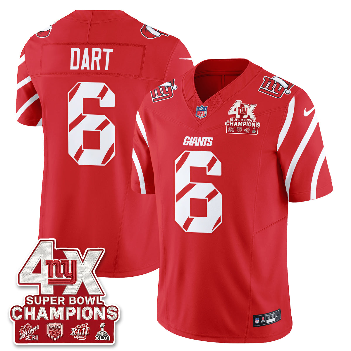 NYG  Xmas Edition Vapor Jersey - Stitched