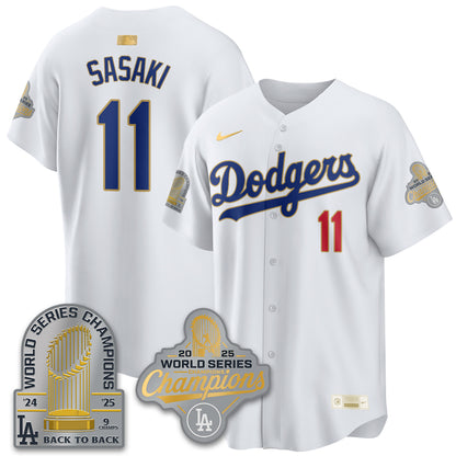 LAD Gold Collection Stadium Vapor Limited Jersey - 9x Champs - Stitched