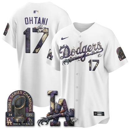 Los Angeles Dodgers Nightmare Edition Vapor Jersey - Printed