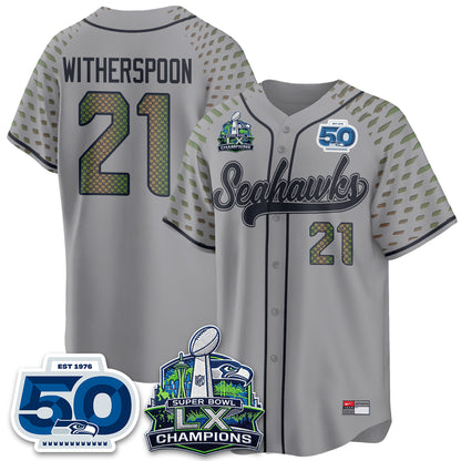 Seattle Seahawks SB LX Champs Vapor Baseball Jersey - Stitch