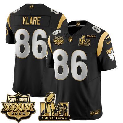 LAR SBowl Champs Gold Vapor Jersey - Stitched