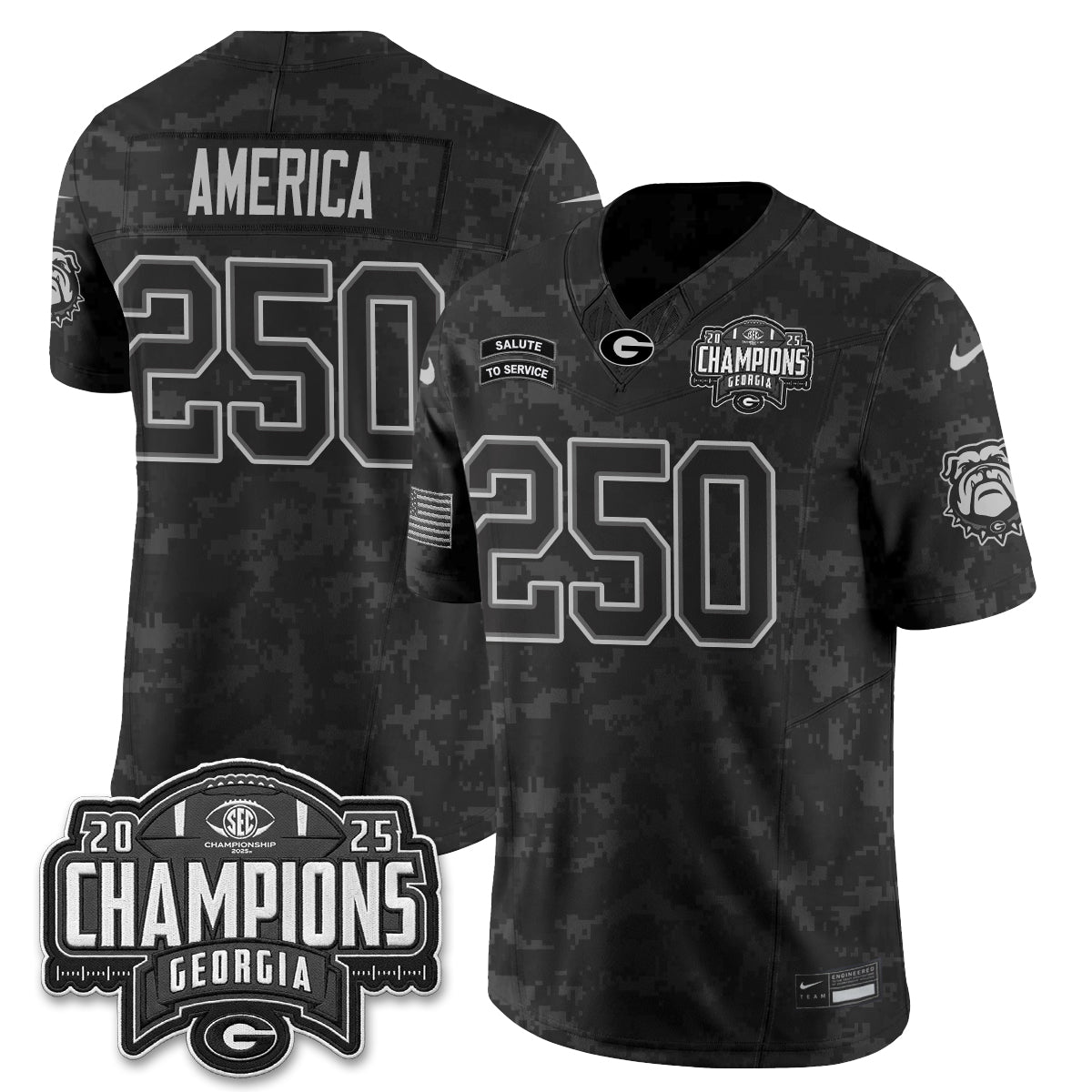 UGA 2026 Salute to Service Vapor Jersey - Stitched