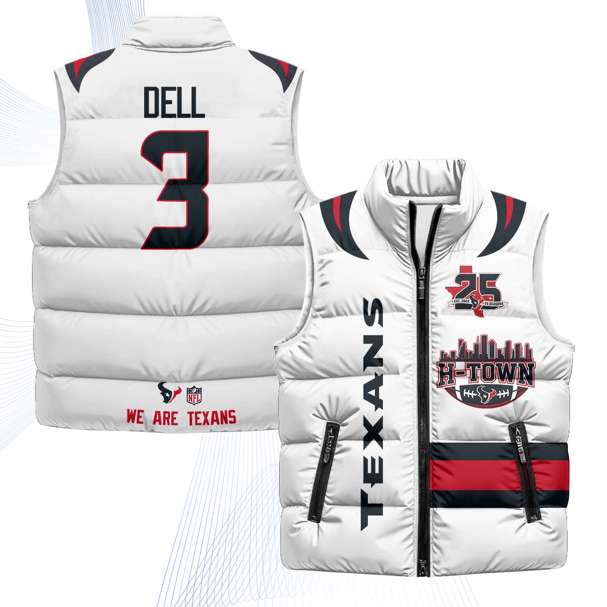 HOU "H-Town" Puffer Vest - Printed