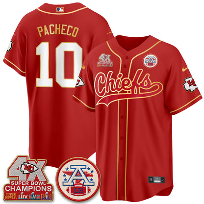 KC 4X Champs Gold Trim Edition Vapor Baseball Jersey - Stitched