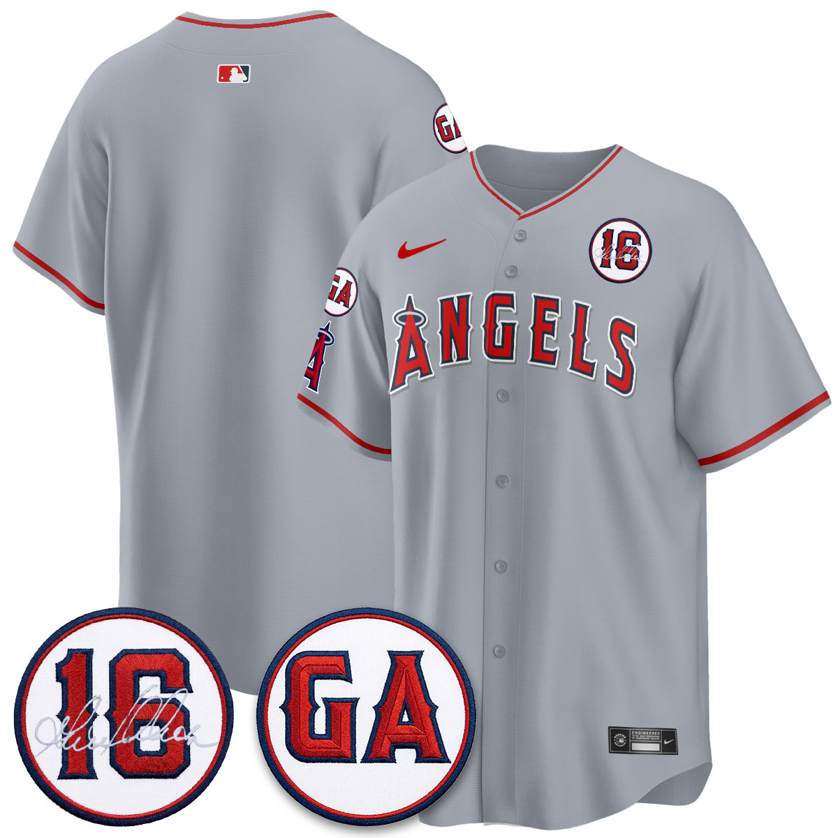 LAA Garret Anderson Tribute Patch Vapor Jersey - All Stitched V1