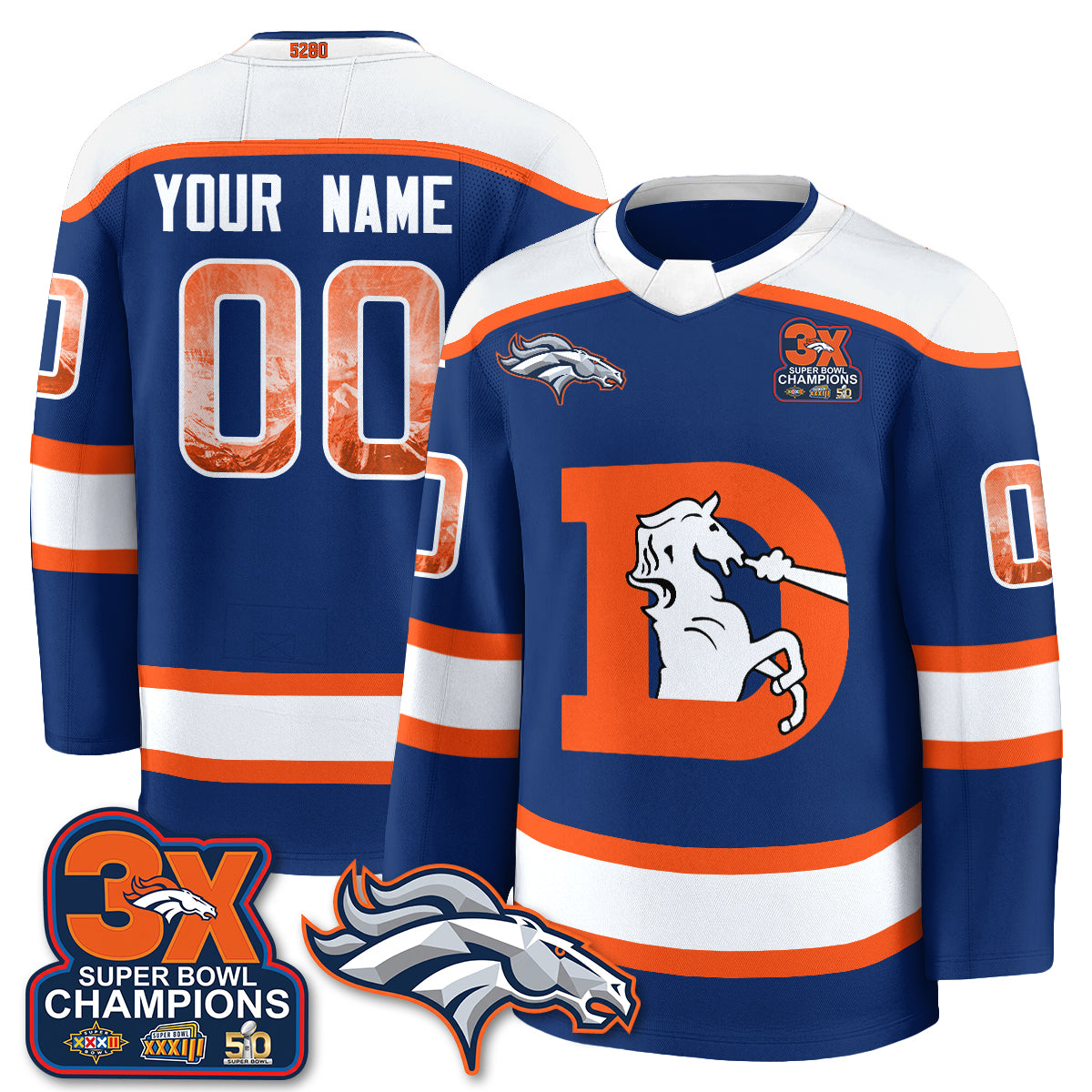 DEN Fan Gear Edition Custom Hockey Jersey - Stitched