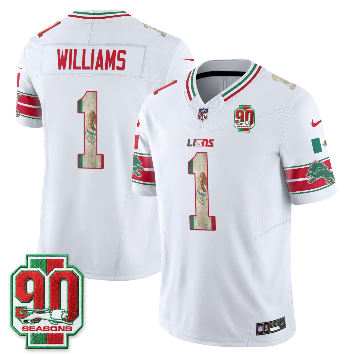 Detroit Lions Mexico Edition Vapor Jersey - Stitched