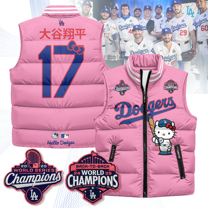 Los Angeles Dodgers Meow KT Edition Unisex Puffer Vest - Printed