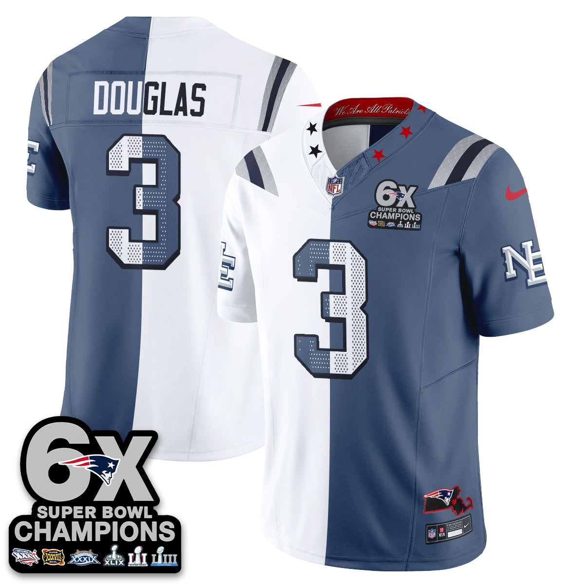 New England Patriots Rivalries Split Edition Vapor Jersey - Stitched
