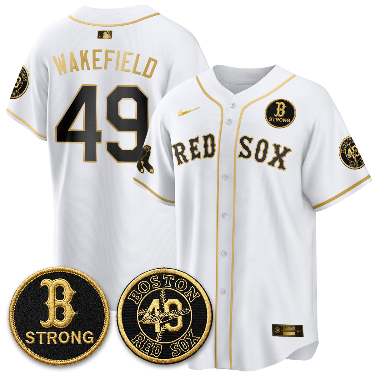BOS Tim Wakefield Memorial Patch Vaper Premier Limited Jersey - All Stitched V2