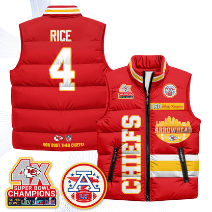 KC Arrowhead Puffer Vest - Printed