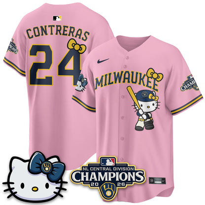Milwaukee Brewers NL Central Champs x Meow KT Vapor Jersey - Stitched