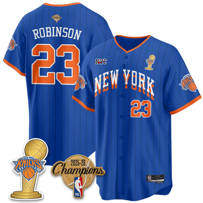 NYK 2026 NBA Champions Vapor Black Gold Jersey - Stitched