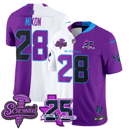 Houston Texans DJ Screw Split Vapor Jersey - Stitched