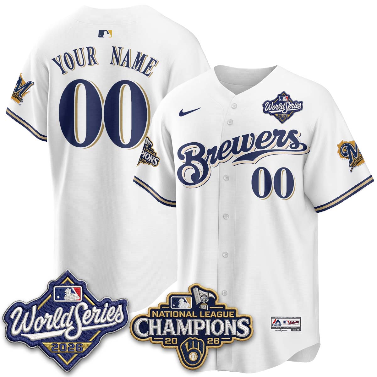 MIL 2026 NL Champions Custom Throwback Jersey - Stitched