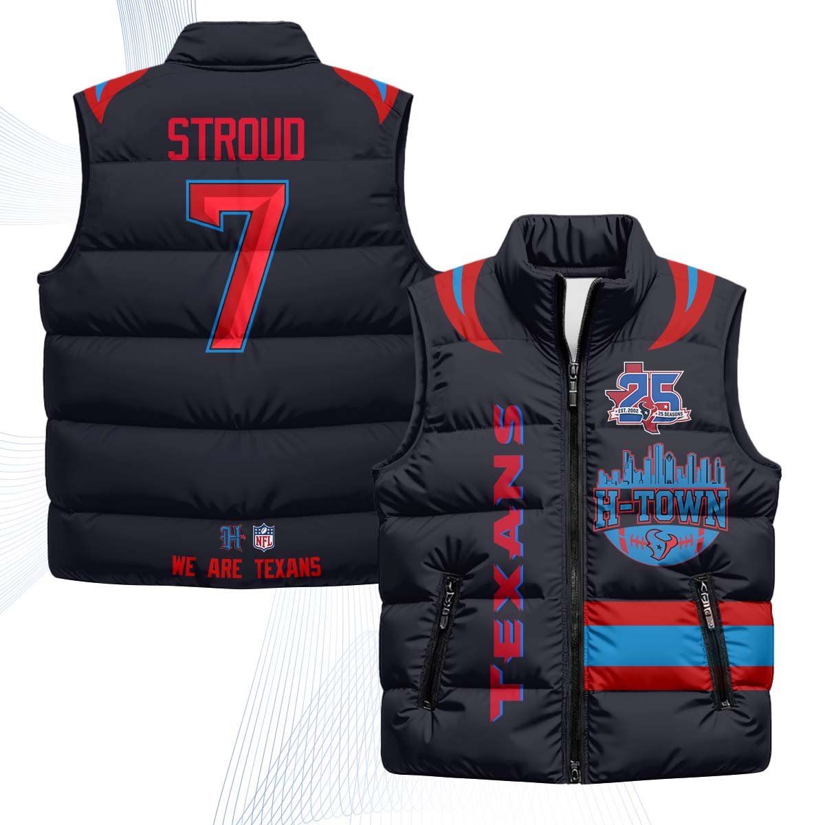 HOU "H-Town" Puffer Vest - Printed