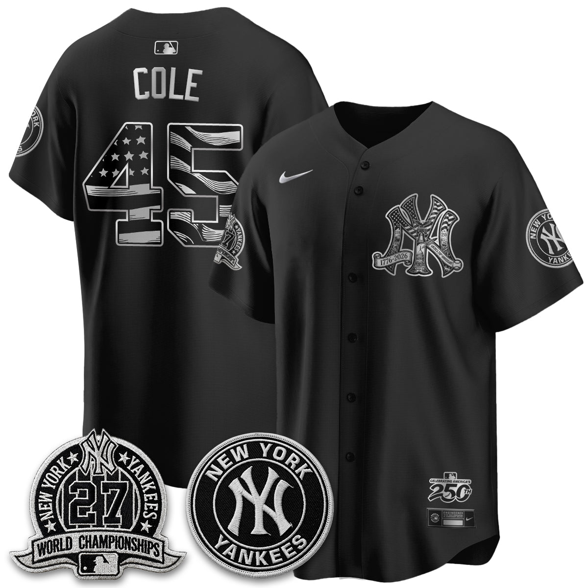 NYY Fourth of July USA Vapor Limited Jersey - Stitched