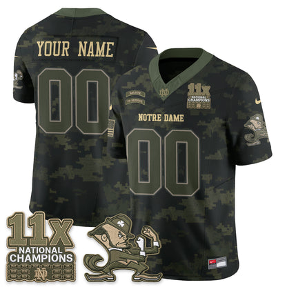 ND 2026 Salute to Service Vapor Custom Jersey - Stitched